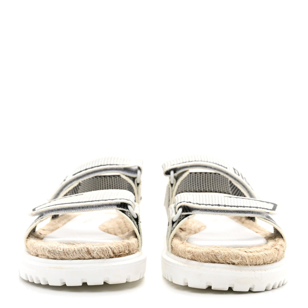 TECHNICAL KNIT JUTE DIORACT 10MM SANDALS WHITE BLACK