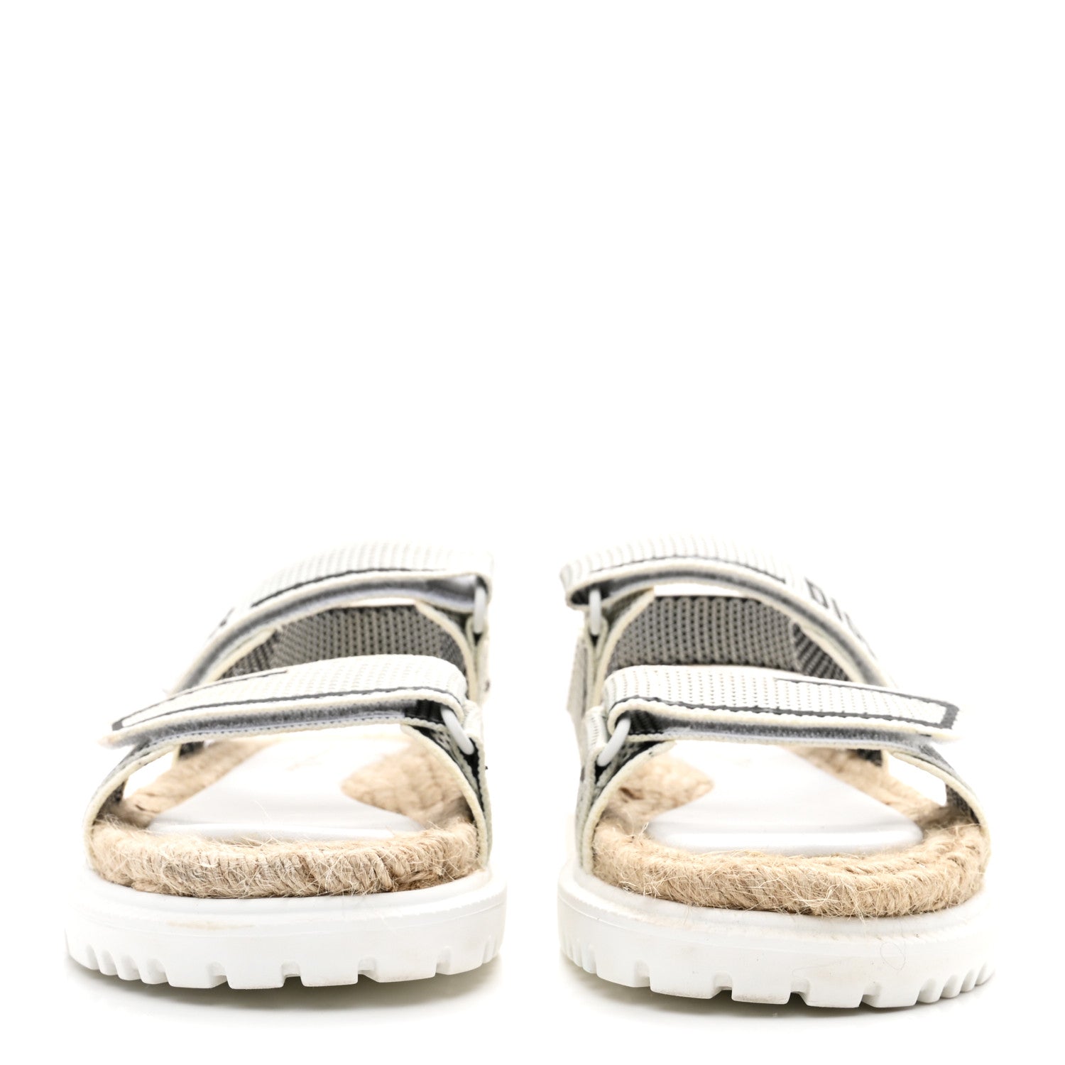 TECHNICAL KNIT JUTE DIORACT 10MM SANDALS WHITE BLACK