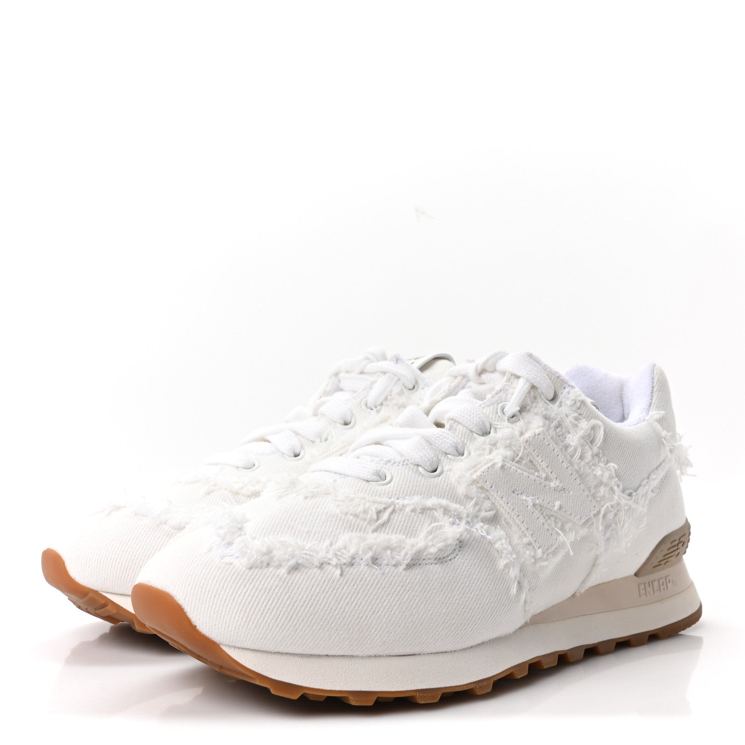X NEW BALANCE DENIM MARMORIZZATO 574 SNEAKERS WHITE