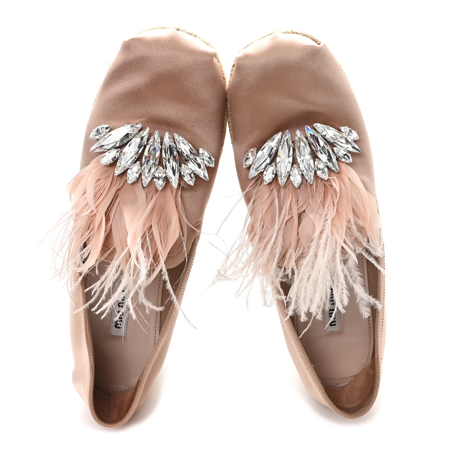 SATIN CRYSTAL PLATFORM ESPADRILLES PINK