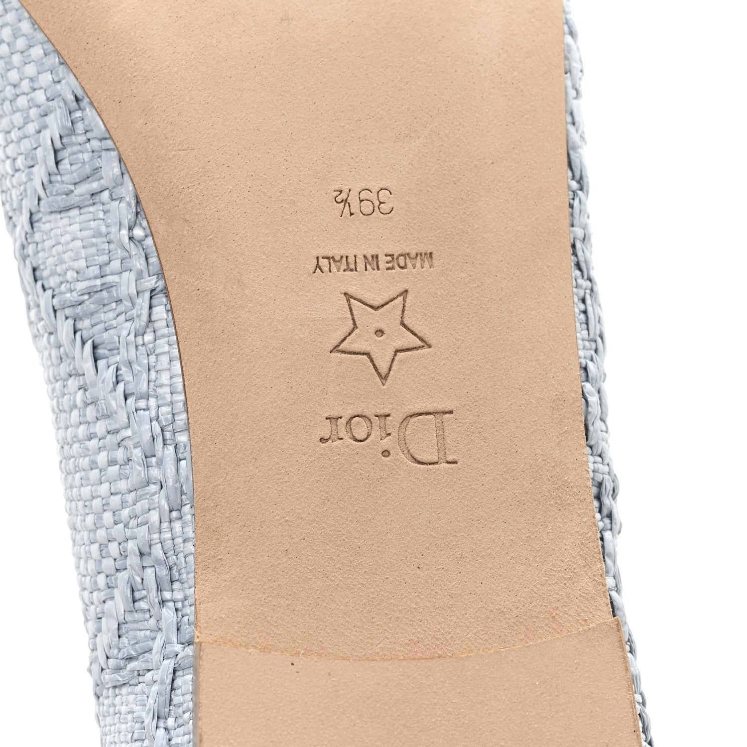 RAFFIA CANNAGE BALLET FLAT BLEU PASTEL