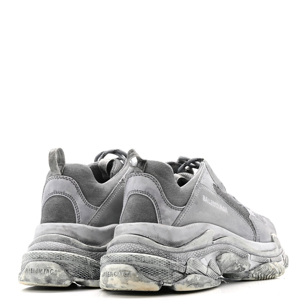FABRIC MESH DYED MENS TRIPLE S SNEAKERS GREY