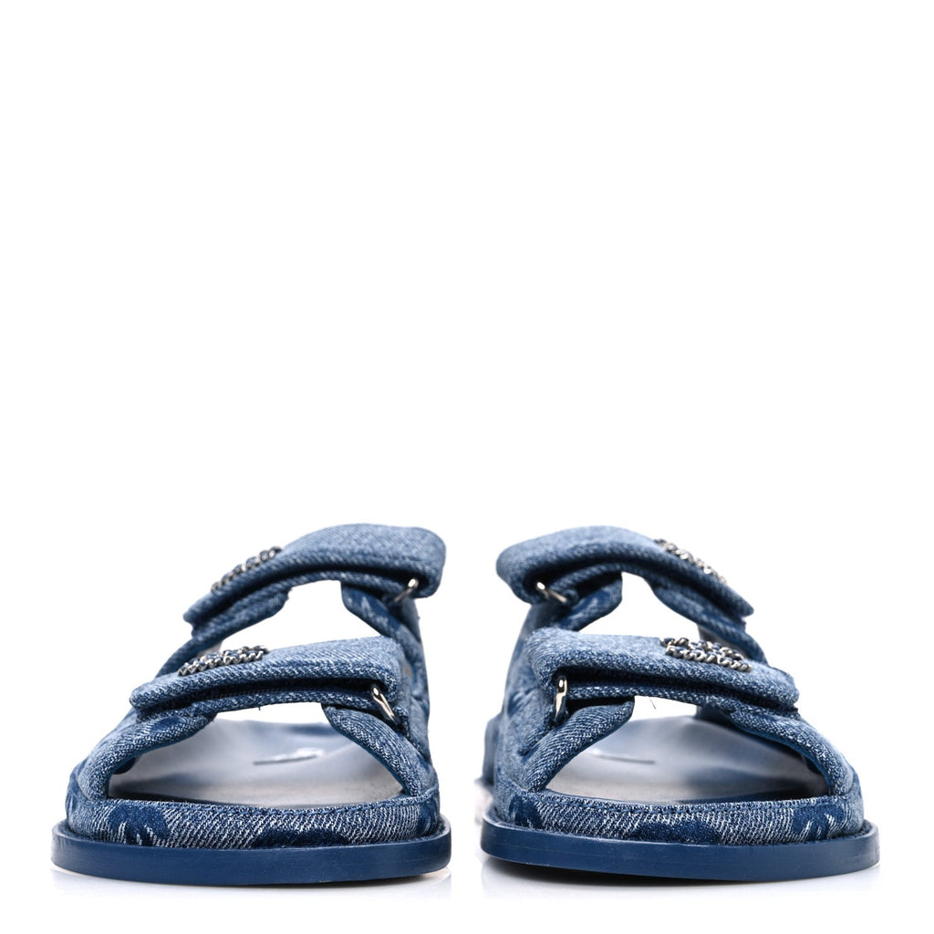 DENIM CC VELCRO DAD CHAIN CC SLIDE SANDALS BLUE