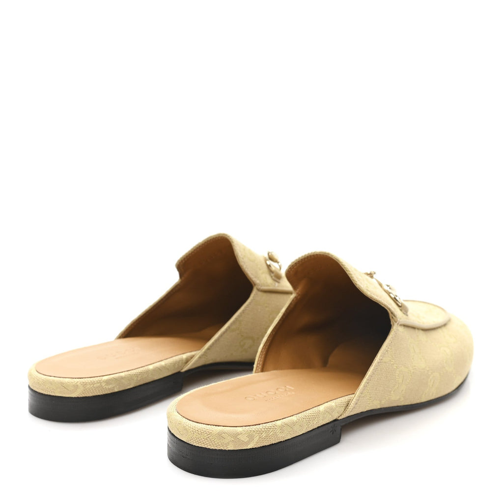GG MONOGRAM CANVAS WOMENS PRINCETOWN SLIPPERS EGYPT SALT