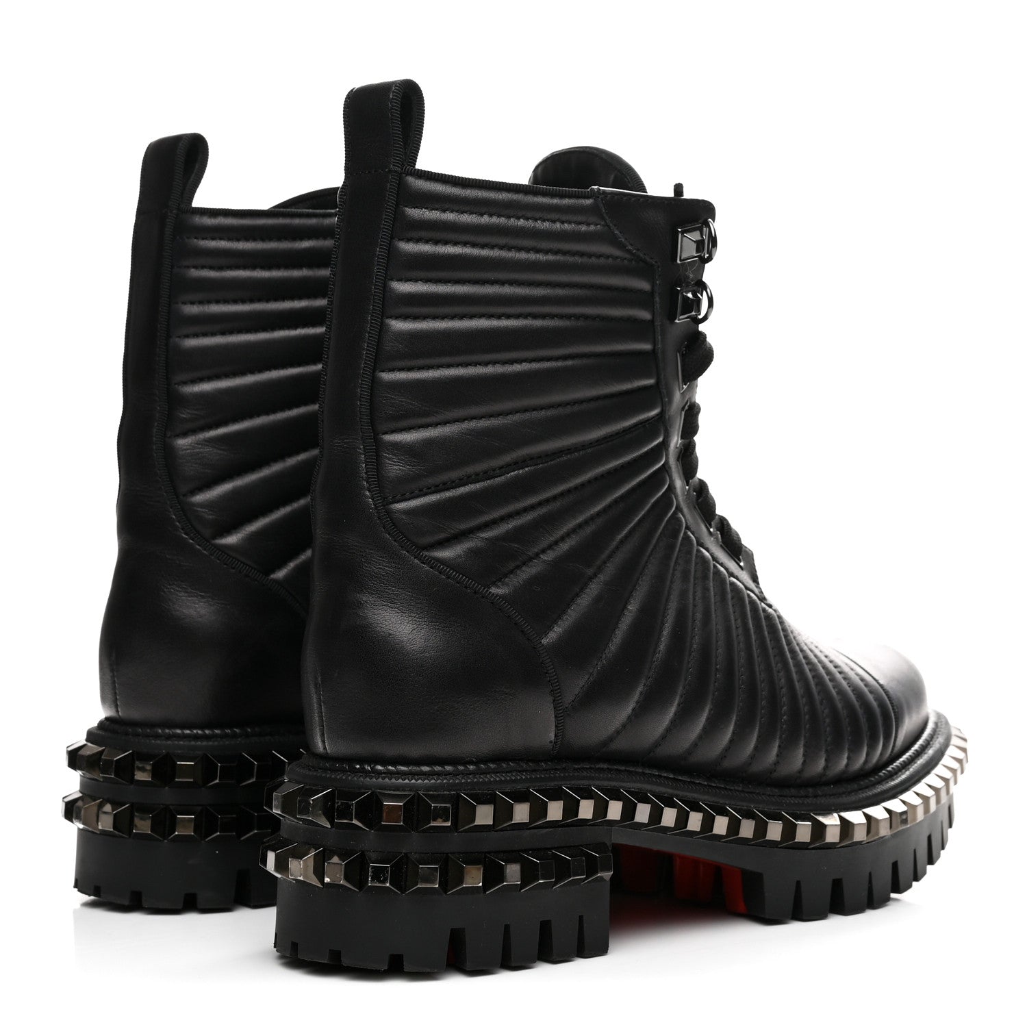 CALFSKIN QUILTED YETOTA COMBAT BOOTS BLACK