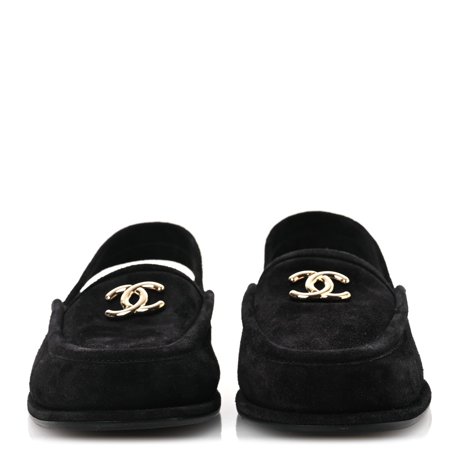 SUEDE CALFSKIN CC SLINGBACK LOAFERS BLACK