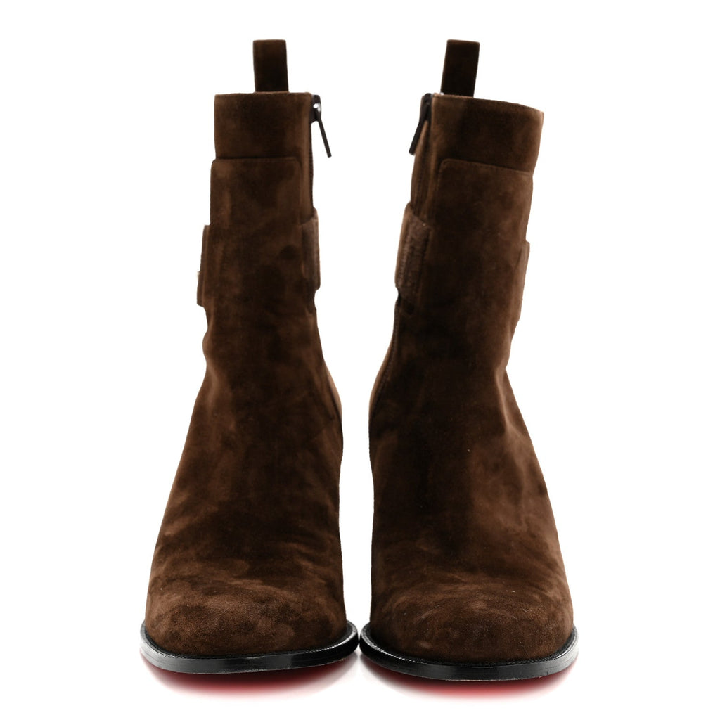 SUEDE LOCK BOOTY 70 ANKLE BOOTS BROWN