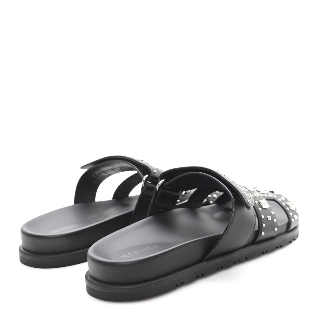 CALFSKIN MEDOR STUDDED WOMENS CHYPRE SANDALS BLACK