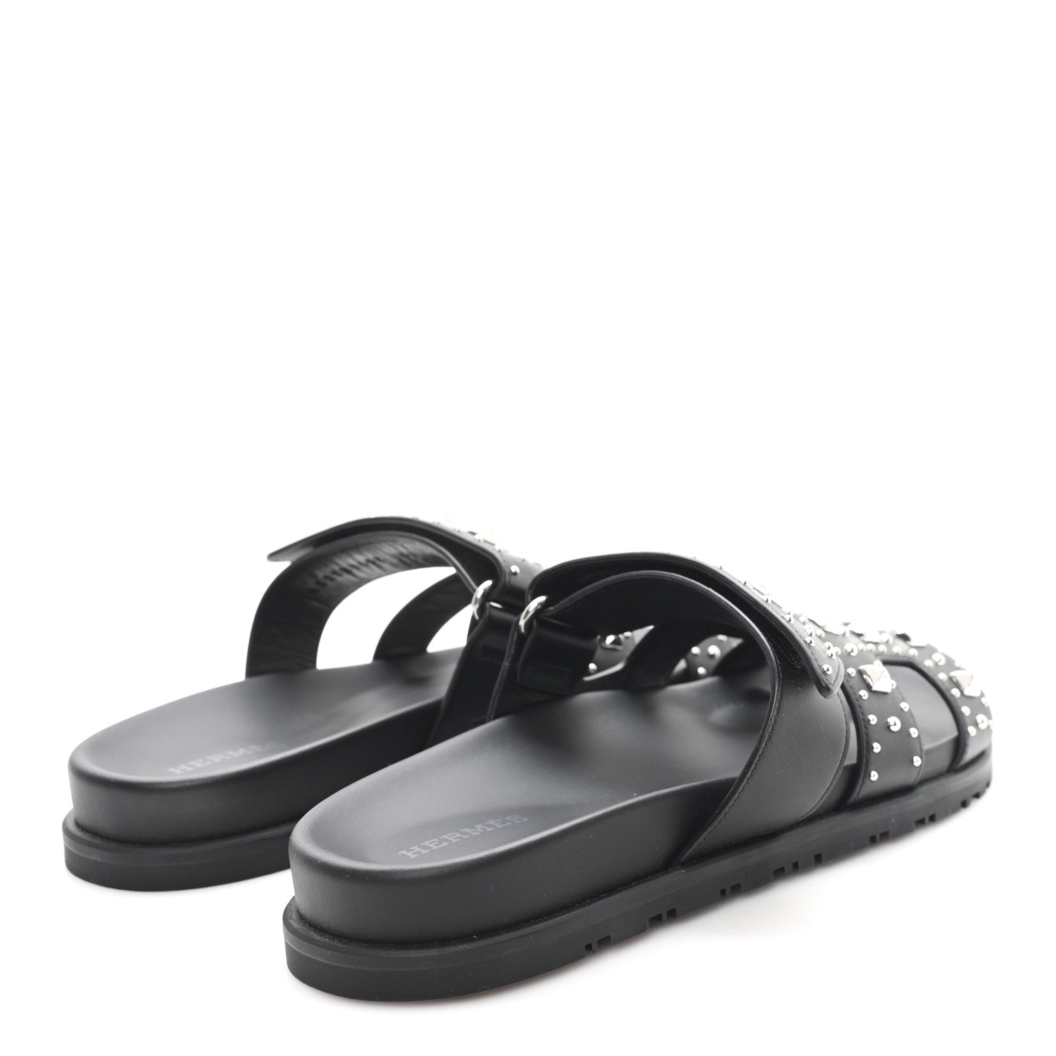 CALFSKIN MEDOR STUDDED WOMENS CHYPRE SANDALS BLACK