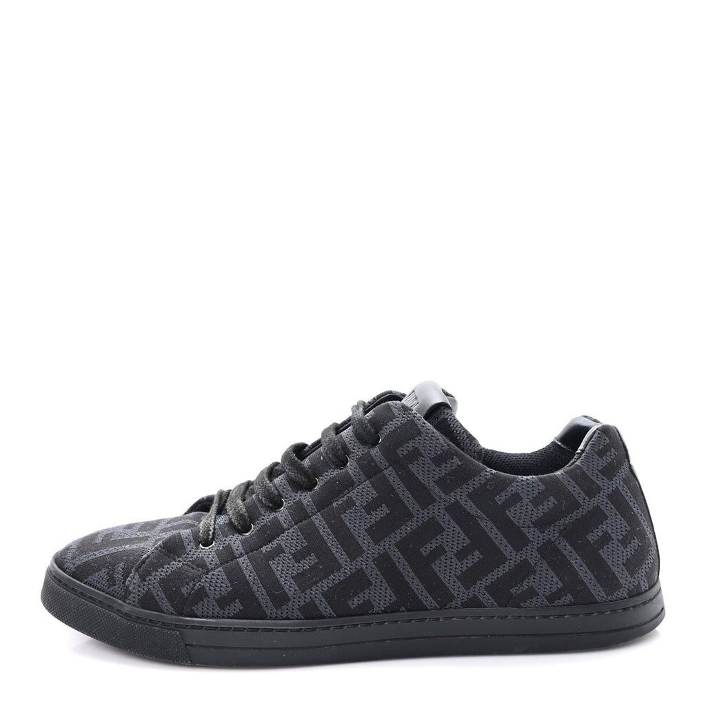 TECH FABRIC FF MENS LACE UP LOW TOP SNEAKERS BLACK