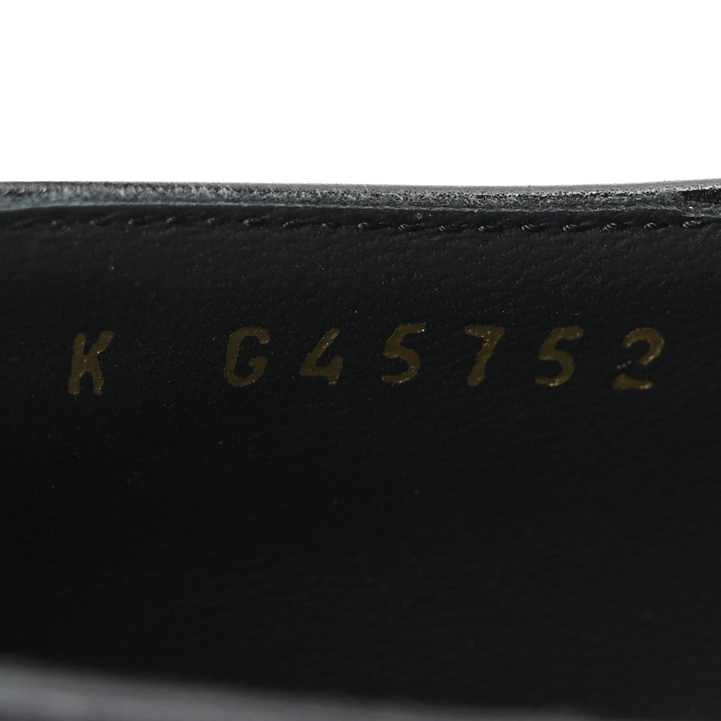 GOATSKIN PEARL MARY JANES FLATS BLACK