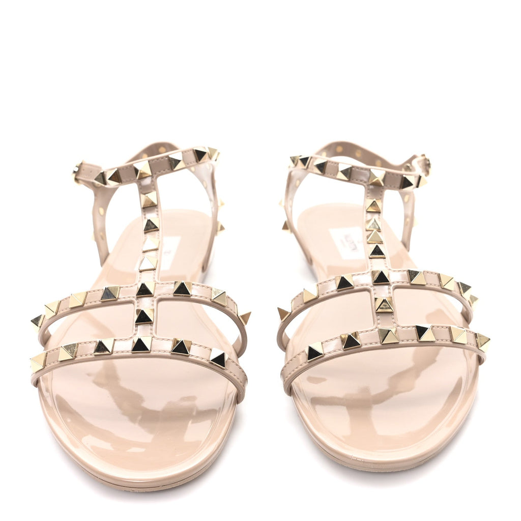 PVC JELLY ROCKSTUD CAGED SANDALS POUDRE