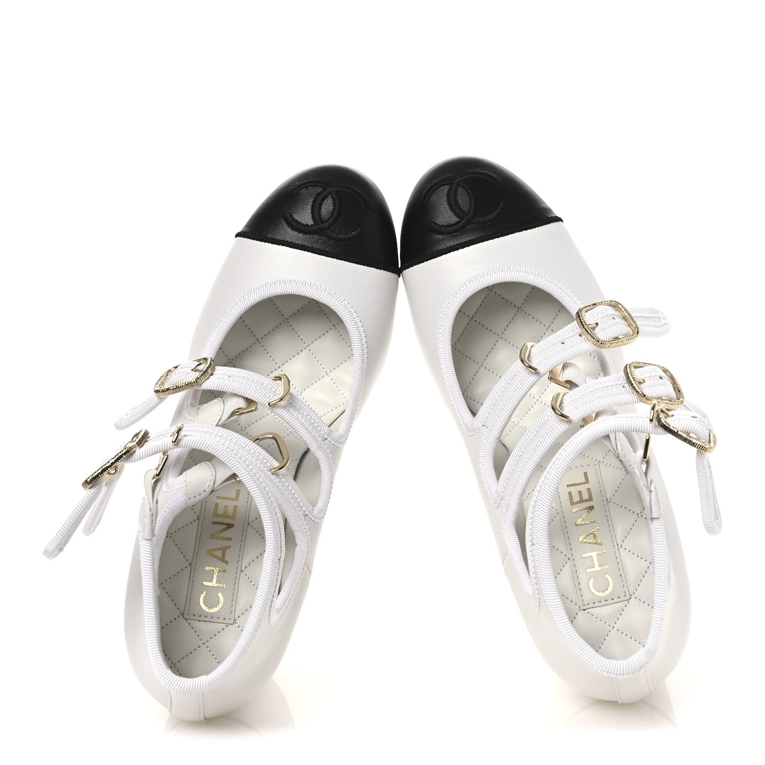 LAMBSKIN METAL MARY JANE PUMPS WHITE BLACK