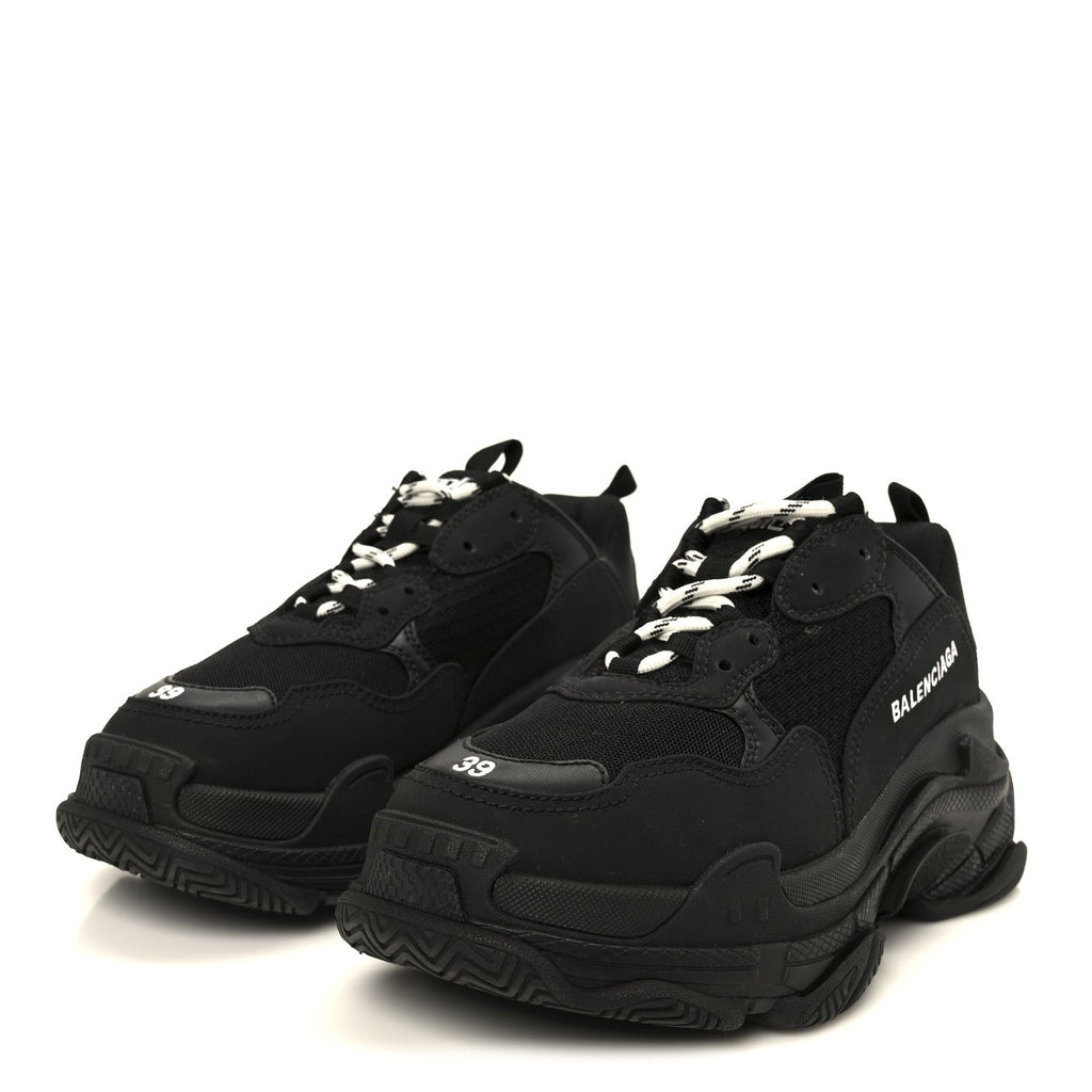 FABRIC MESH WOMENS TRIPLE S SNEAKERS BLACK