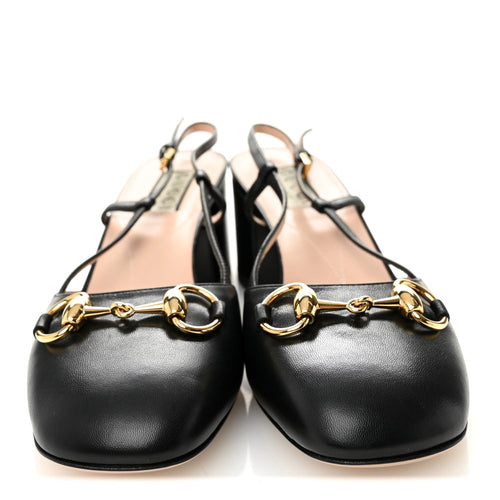 MALAGA KID HORSEBIT 70MM SLINGBACK PUMPS BLACK