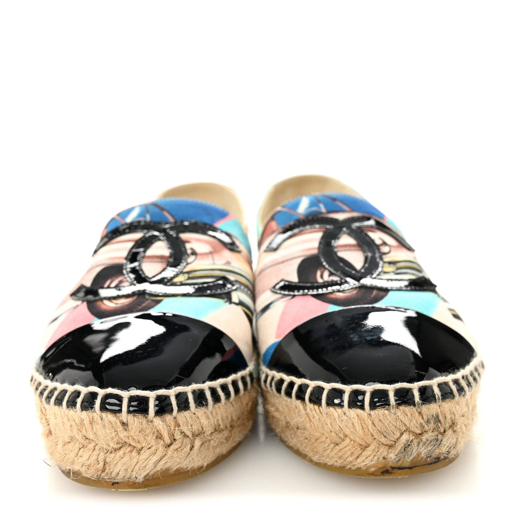 FABRIC PATENT CC ESPADRILLES MULTICOLOR BLACK