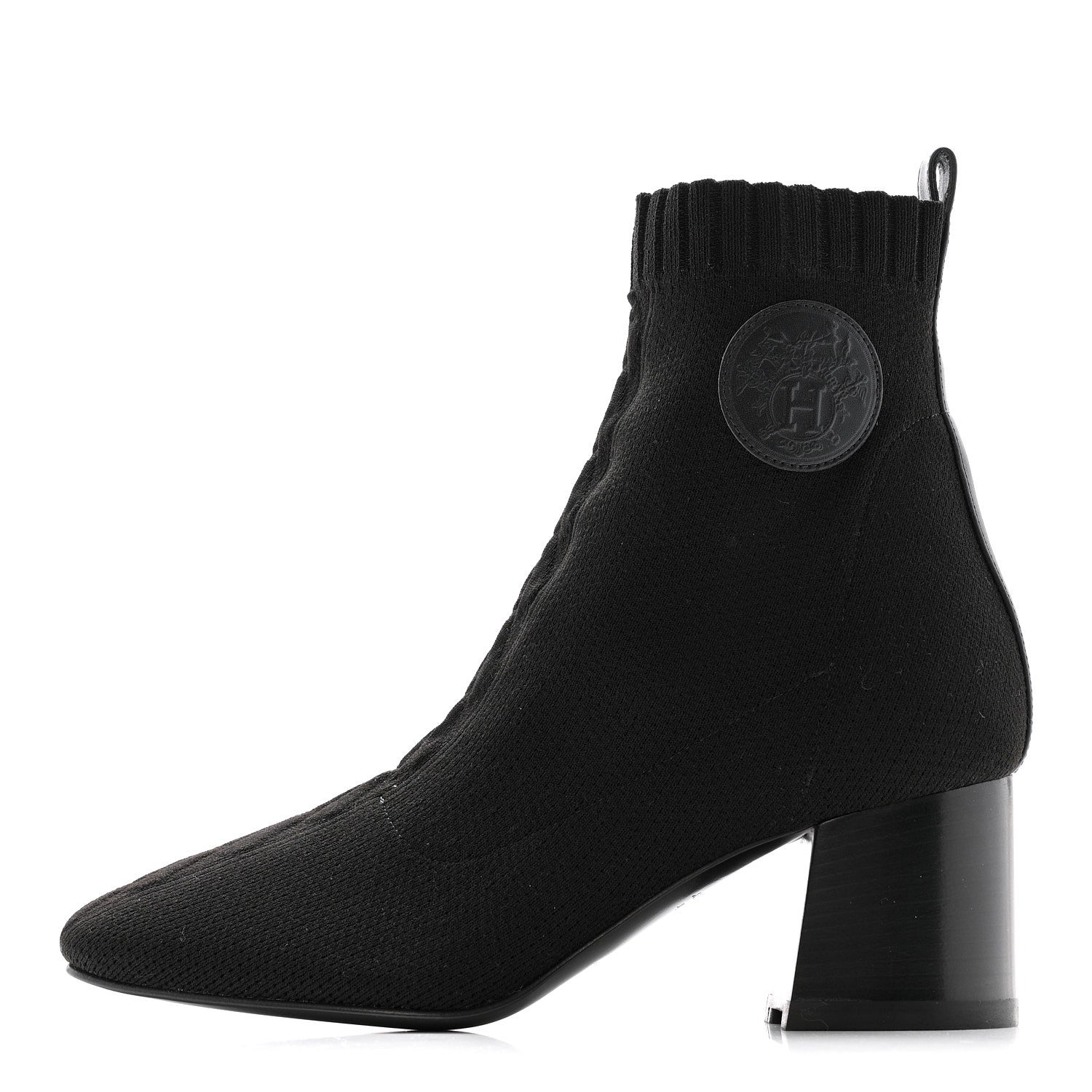 KNIT CALFSKIN VOLVER 60 ANKLE BOOTS BLACK