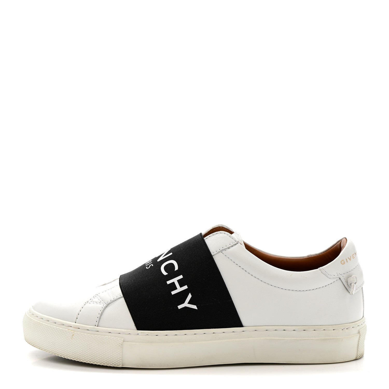 CALFSKIN BAND LOGO WOMENS URBAN STREET SNEAKERS WHITE BLACK