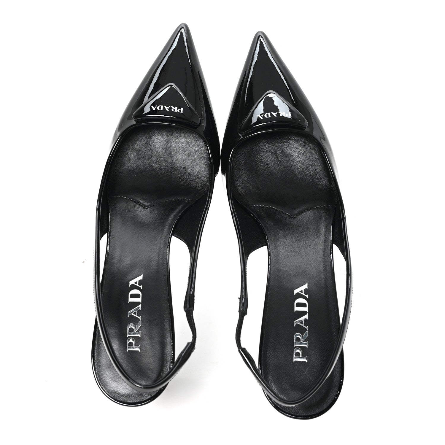 VERNICE LOGO POINTED TOE SLINGBACK PUMPS BLACK