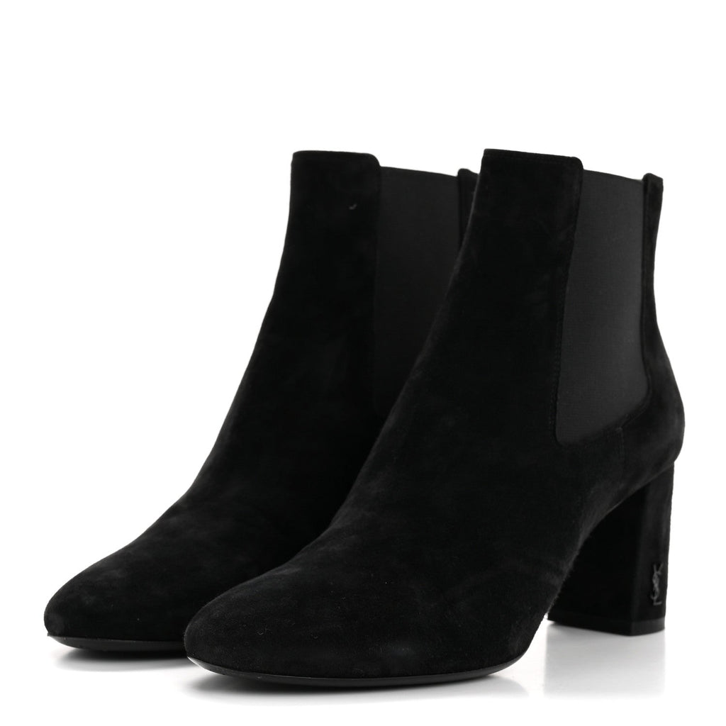 SUEDE LOULOU PIN BOOTIES BLACK