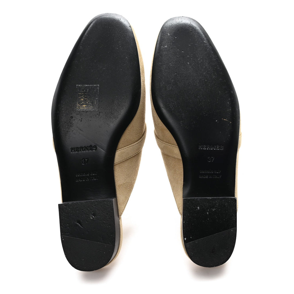 SUEDE GOATSKIN OZ MULES BEIGE SABLE