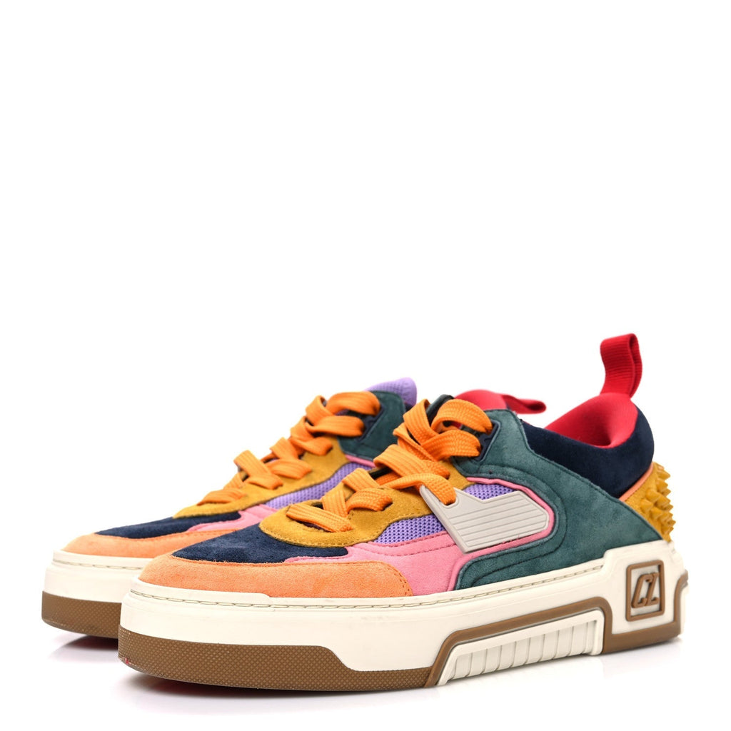 CALFSKIN SUEDE SPIKE ASTROLOUBI DONNA LOW TOP SNEAKERS MULTICOLOR