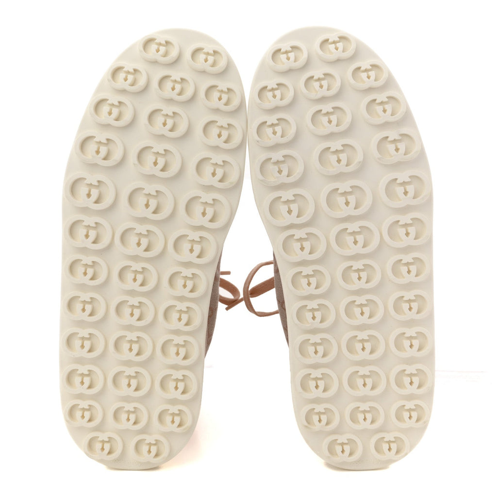NEW CANVAS GG MONOGRAM WOMENS TENNIS 1977 HIGH TOP 55MM PLATFORM SNEAKERS SKIN ROSE DARK SKIN ROSE