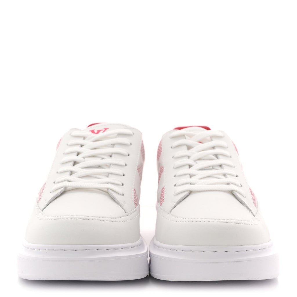 DAMIER CALFSKIN MENS BEVERLY HILLS SNEAKERS WHITE ROUGE