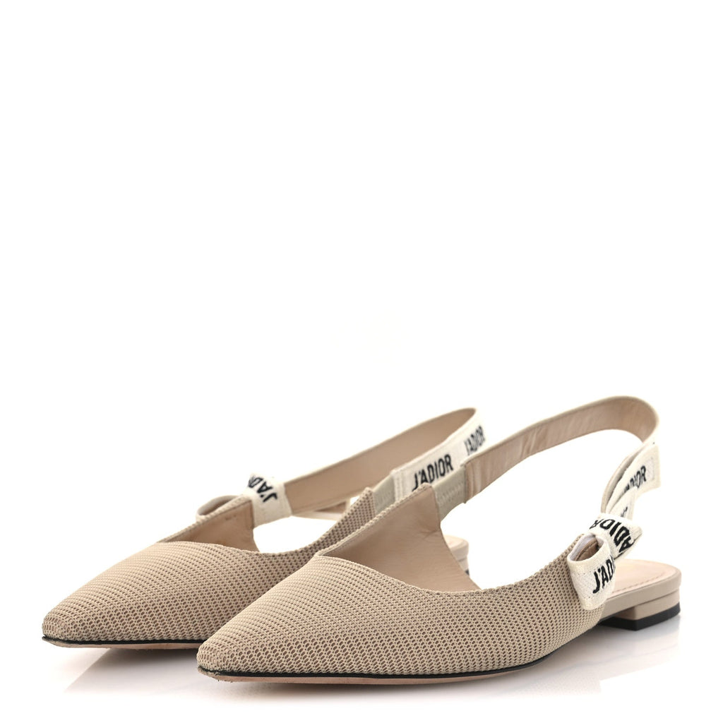 TECHNICAL CANVAS RIBBON J'ADIOR SLINGBACK BALLET FLATS POWDER NUDE