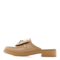 LAMBSKIN QUILTED CC TURNLOCK MULES LIGHT BEIGE