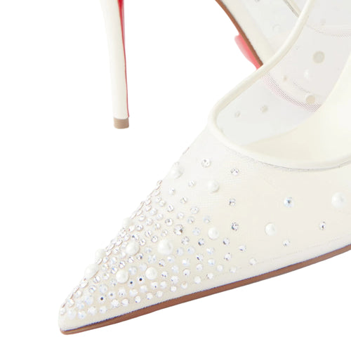 CHRISTIAN LOUBOUTIN MISS Z DEGRASTRASS PERLA WHITE