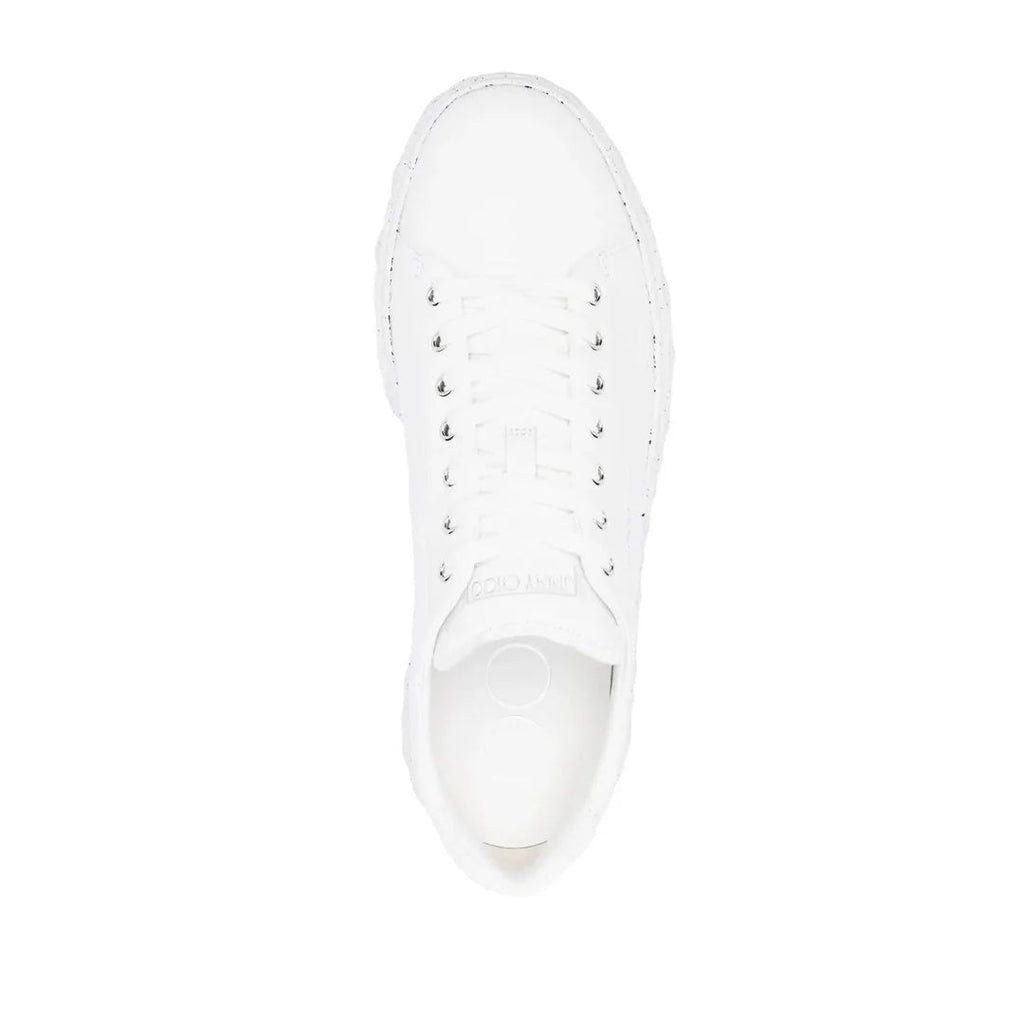 JIMMY CHOO DIAMOND LIGHT FLEX/F LEATHER SNEAKERS WHITE