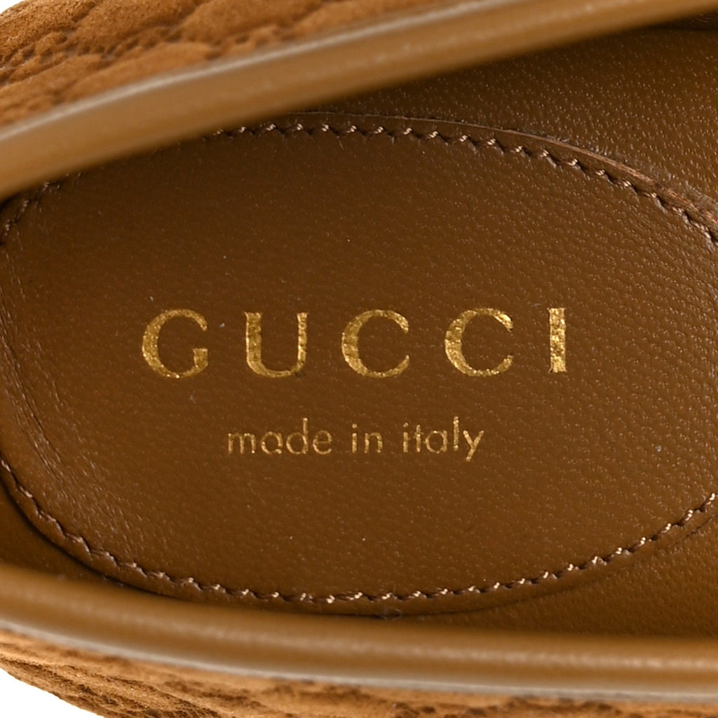 KID SCAMOSCIATO MICRO GG MONOGRAM HORSEBIT BALLET FLATS CUOIO DAFNE