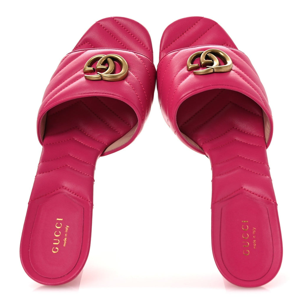 NAPPA MATELASSE GG MARMONT 75MM SLIDE SANDALS BOX PINK