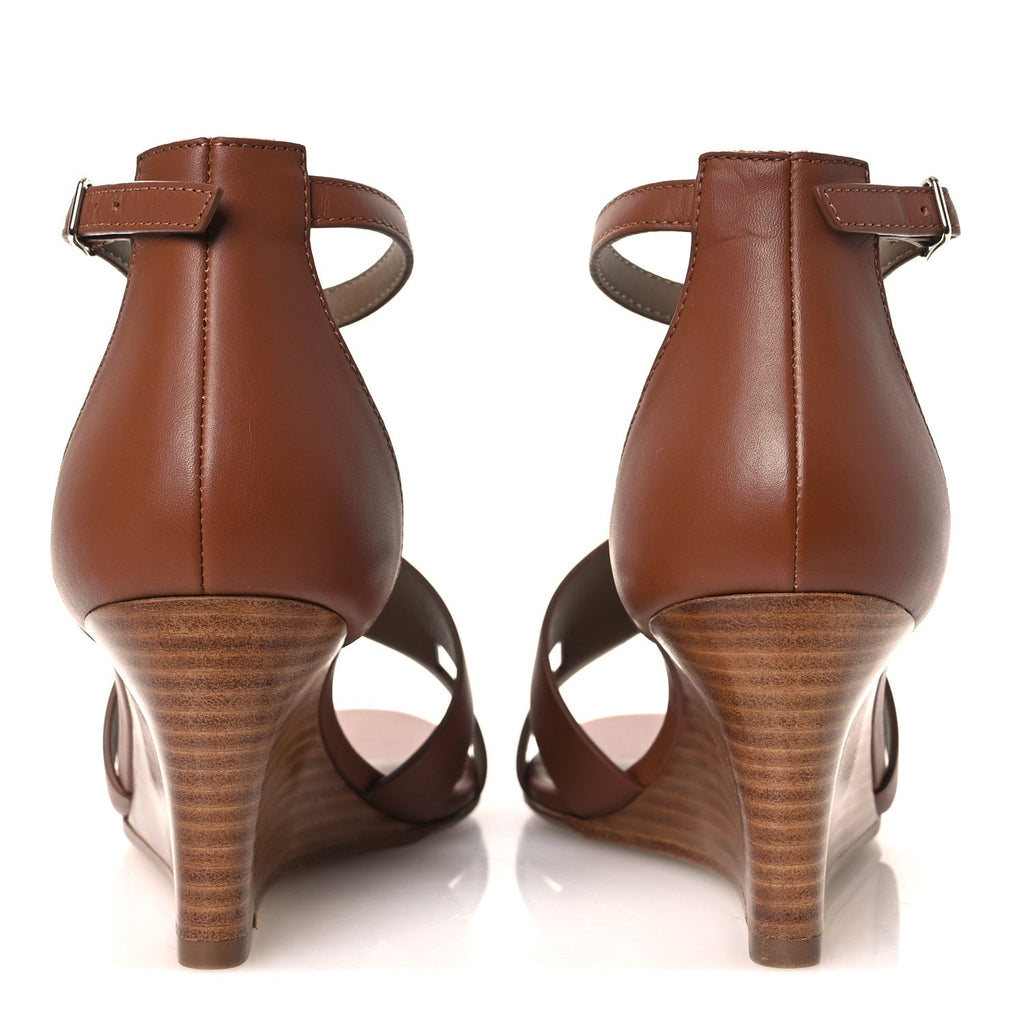 CALFSKIN LEGEND WEDGE SANDALS GOLD