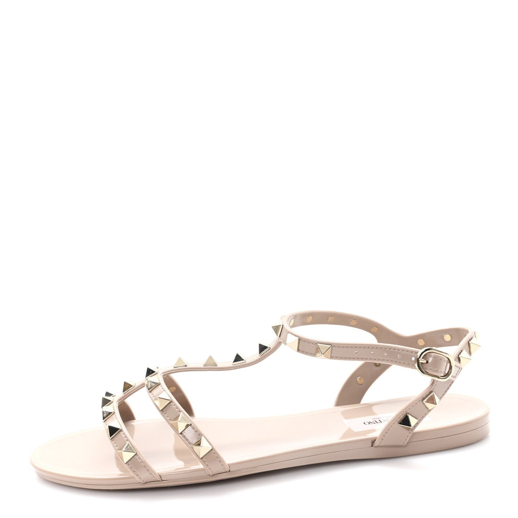 PVC JELLY ROCKSTUD CAGED SANDALS POUDRE