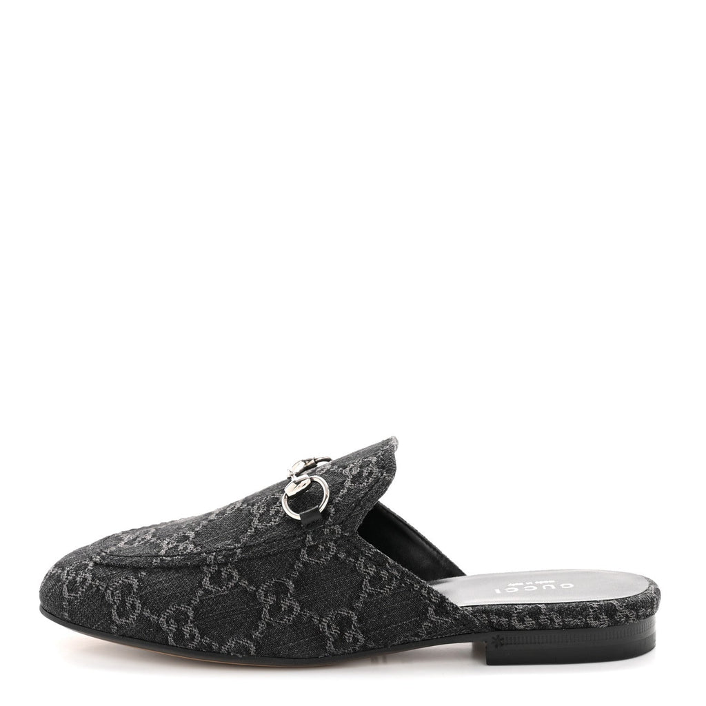 NEW DENIM GG MALAGA KID WOMENS PRINCETOWN SLIPPERS GREY BLACK