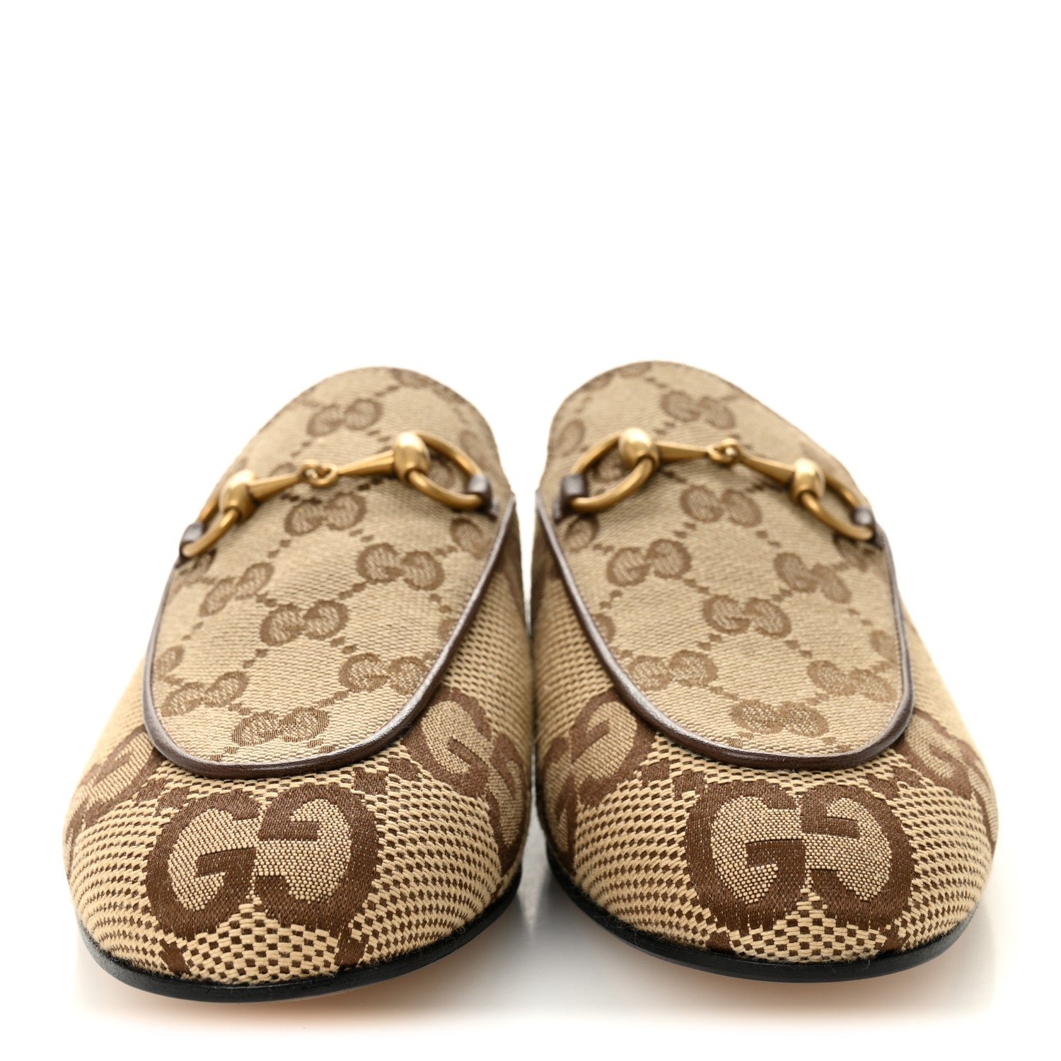 MONOGRAM JUMBO GG MALAGA KID WOMENS PRINCETOWN SLIPPERS CAMEL EBONY NEW ACERO BEIGE
