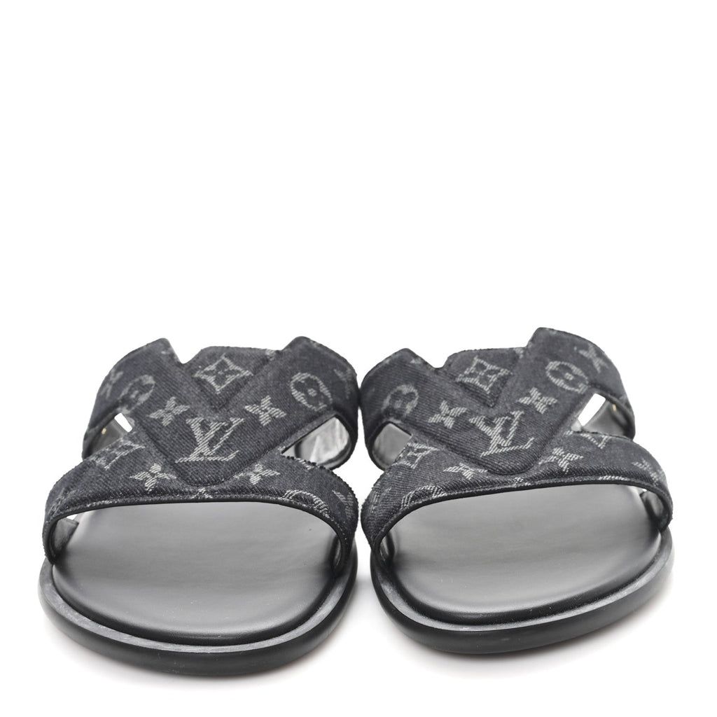 MONOGRAM DENIM MENS LV OASIS MULES BLACK