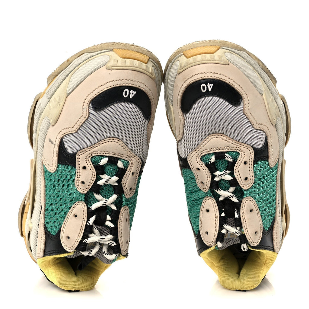 FABRIC MESH WOMENS TRIPLE S SNEAKERS JAUNE BEIGE VERT BLACK GRIS