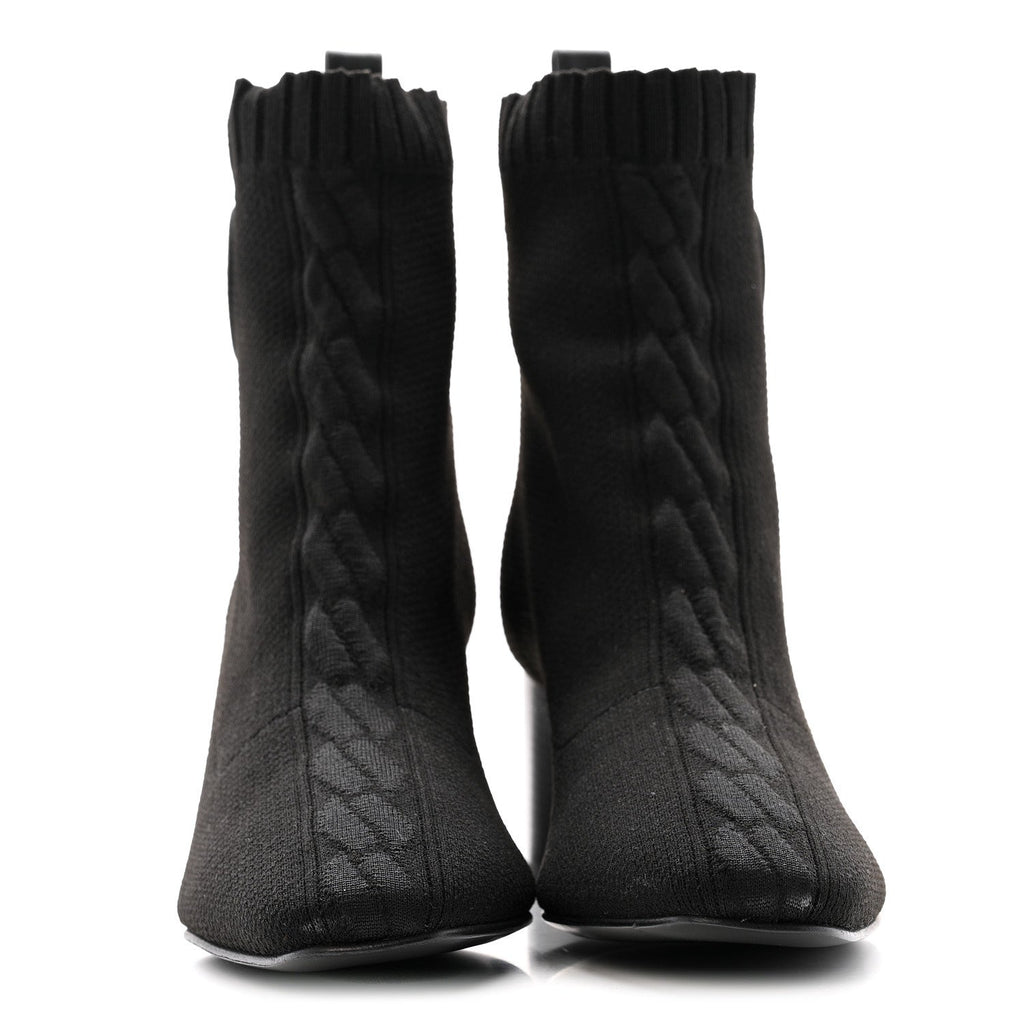 KNIT CALFSKIN VOLVER 60 ANKLE BOOTS BLACK