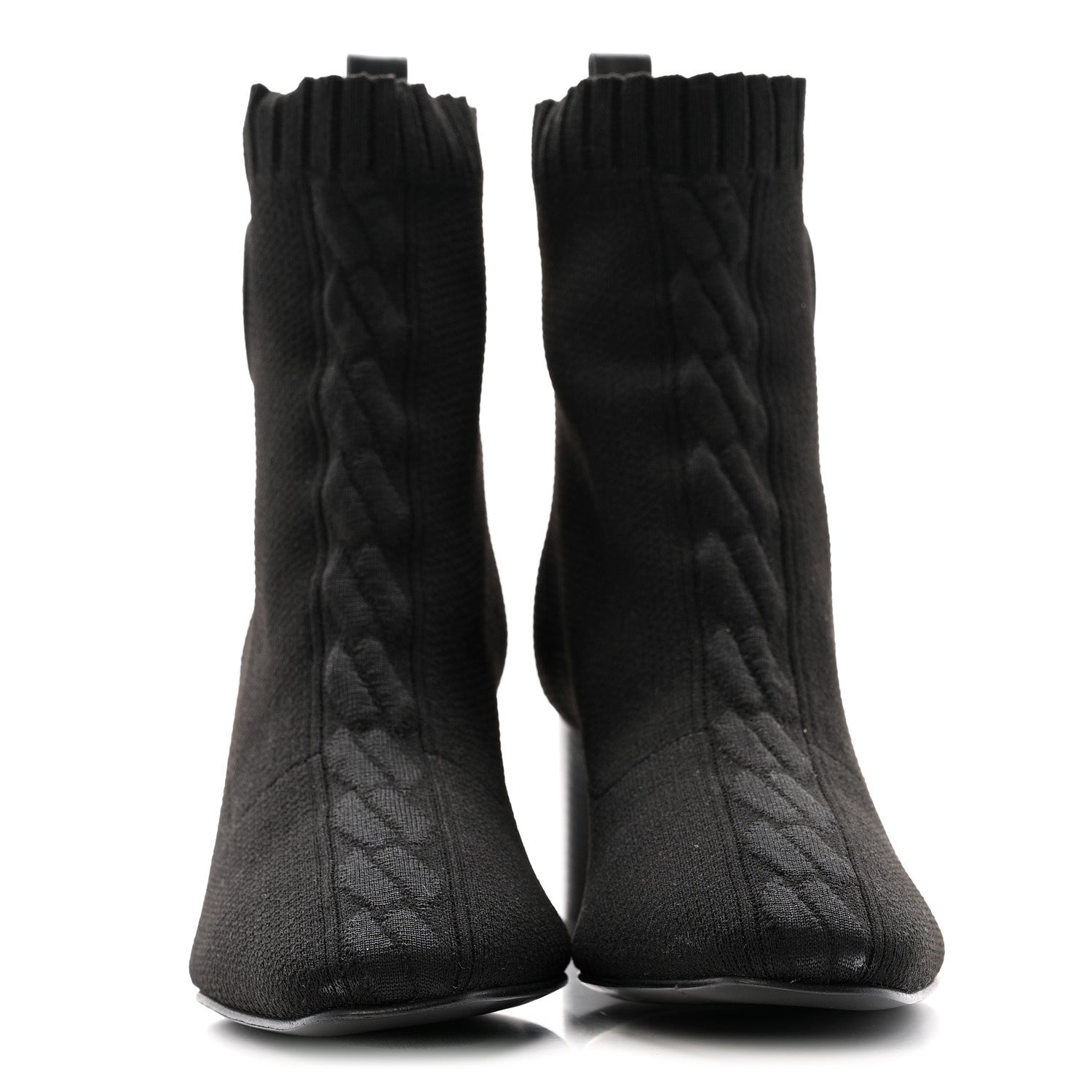 KNIT CALFSKIN VOLVER 60 ANKLE BOOTS BLACK