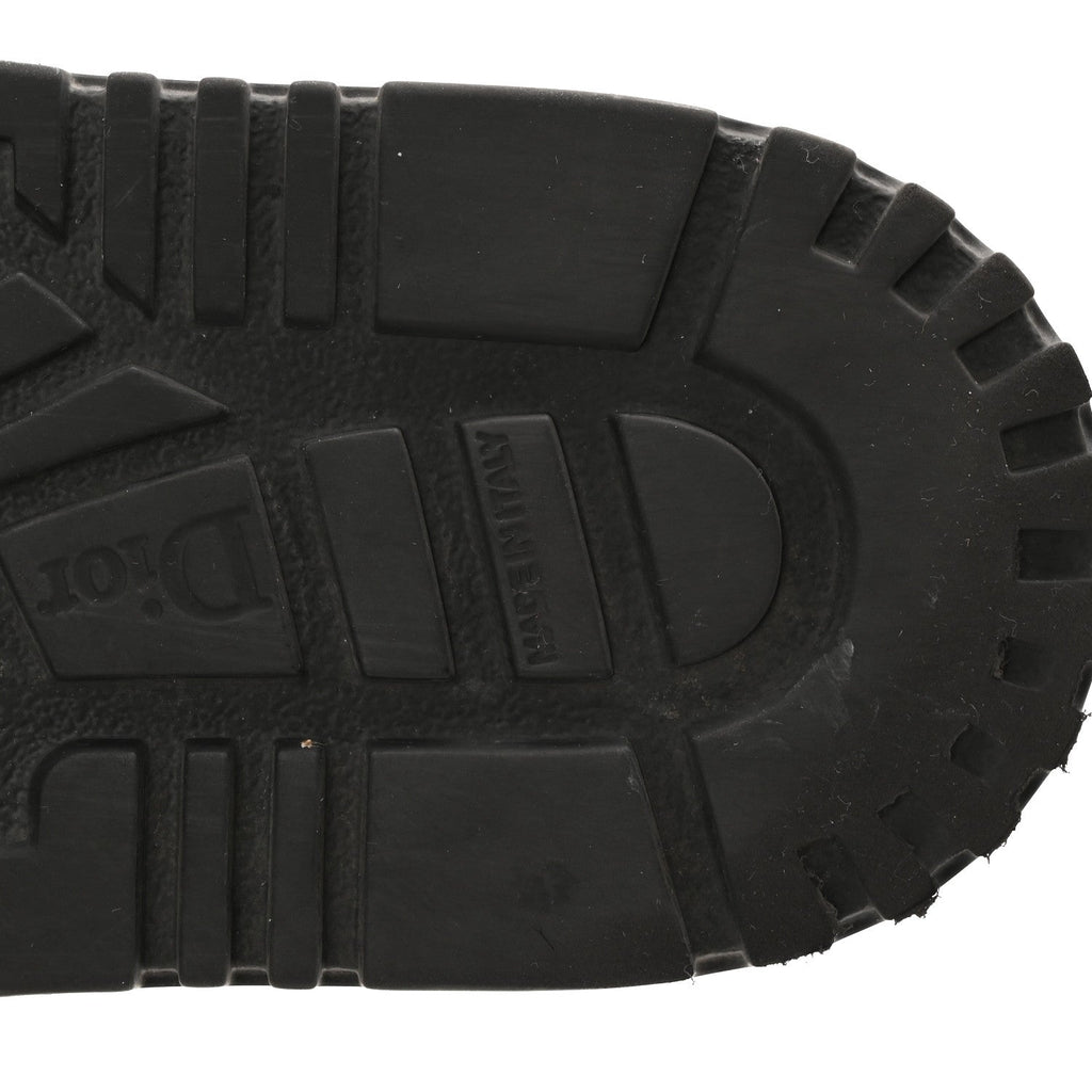 SHEARLING CANVAS LUREX EMBROIDERED DWAY 10MM SLIDE SANDALS BLACK NATURAL