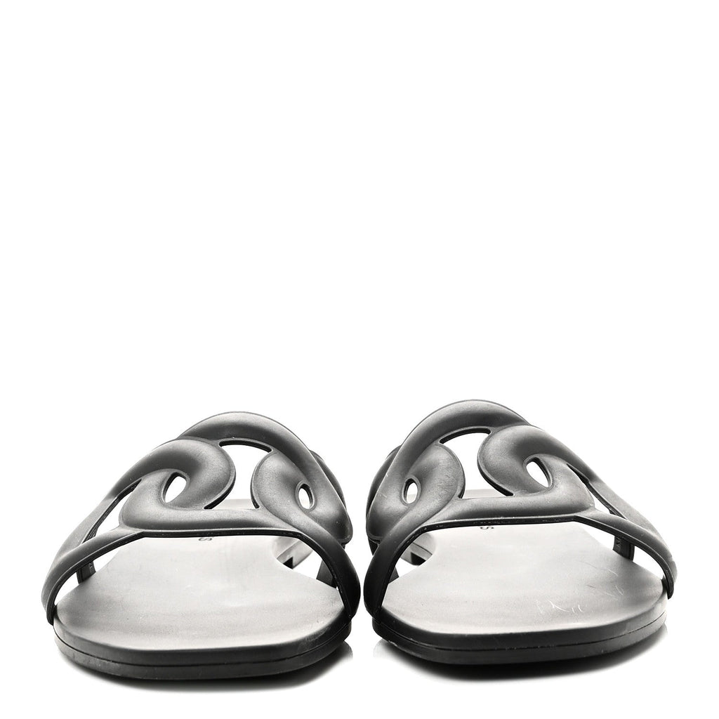 RUBBER ALOHA SANDALS BLACK