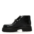 CORDOVAN LUX WOMENS HORSEBIT PLATFORM ANKLE BOOTS BLACK