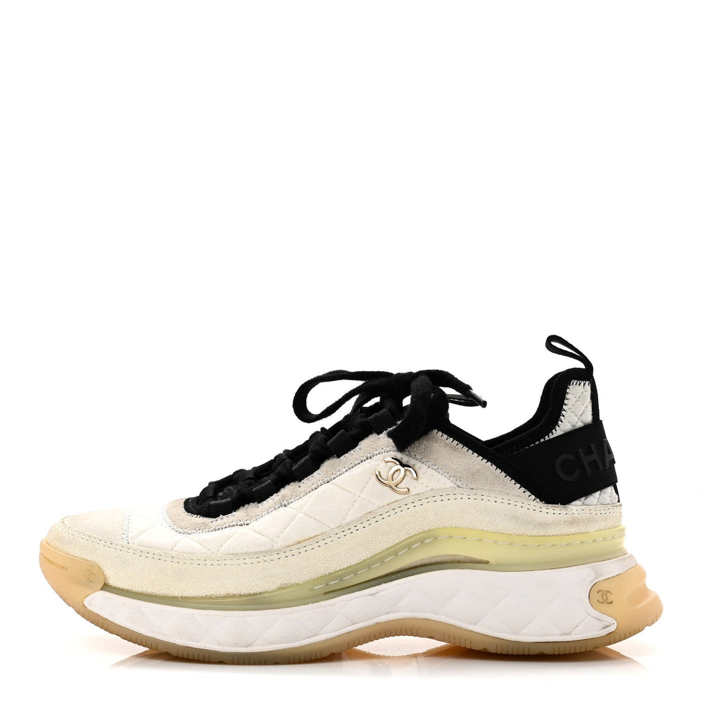 FABRIC SUEDE CALFSKIN CC SNEAKERS IVORY BLACK