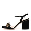 KID SCAMOSCIATO GG MARMONT ANKLE WRAP 75MM SANDALS BLACK