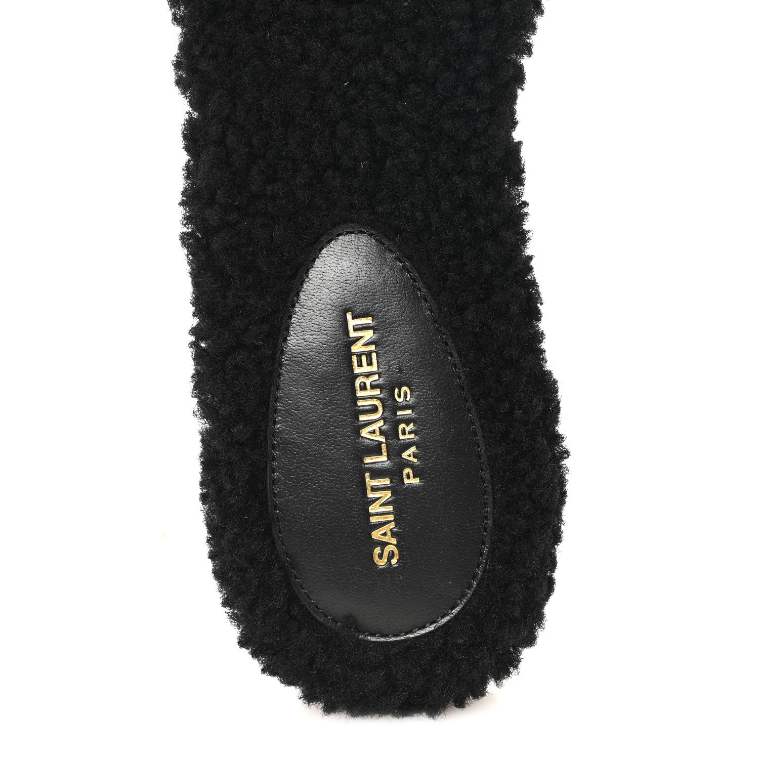 SHEARLING TRIBUTE FLAT MULES BLACK