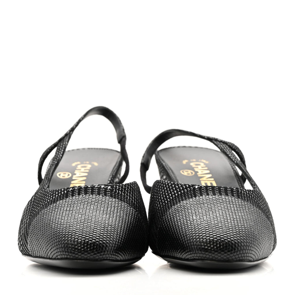 SUEDE KIDSKIN CAP TOE CC SLINGBACK PUMPS BLACK