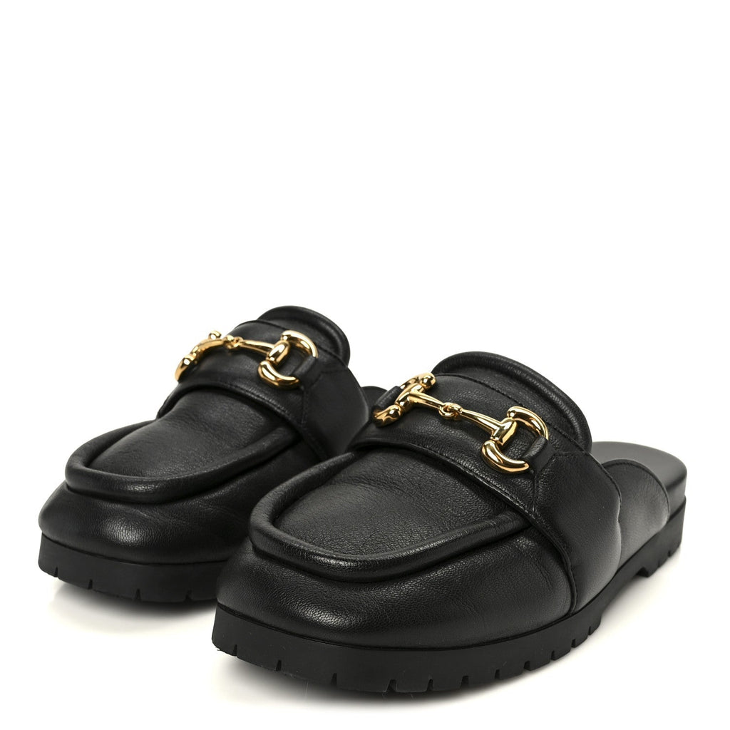 GOATSKIN AUROVILLE HORSEBIT MULES BLACK